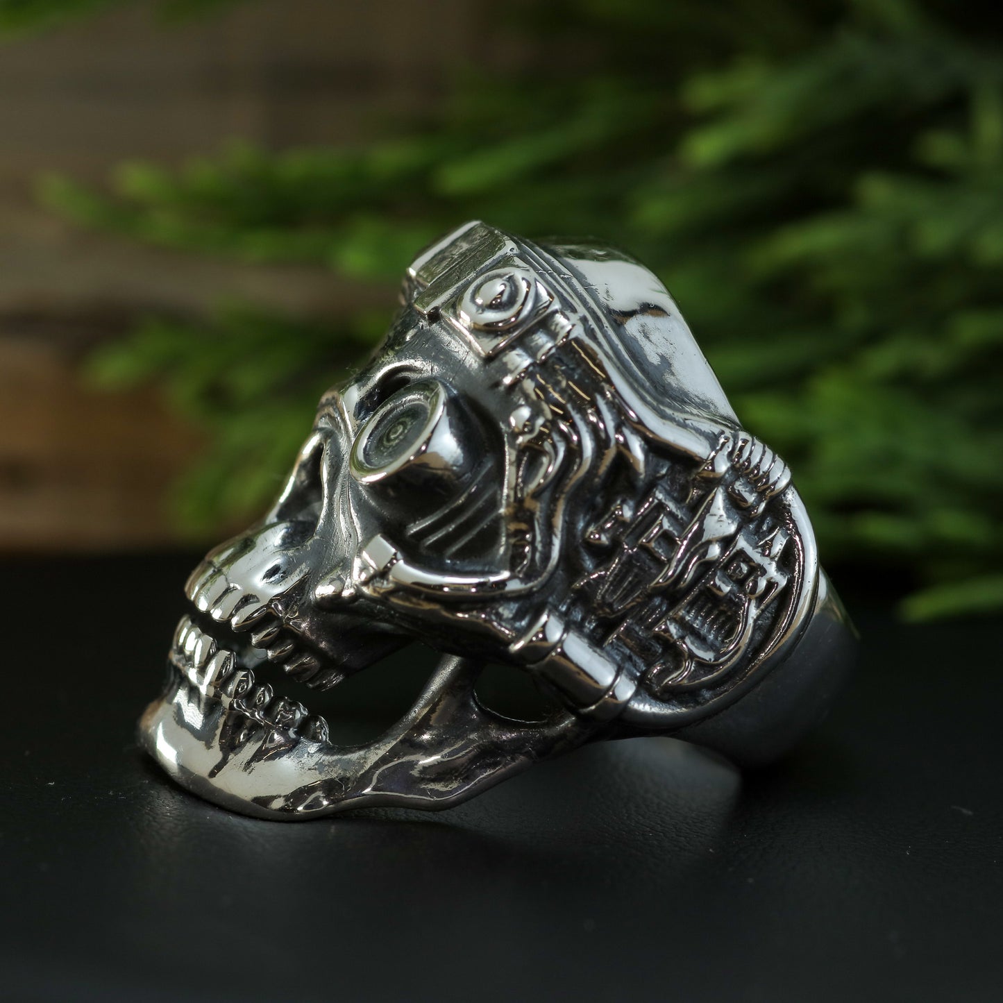 The Cyborg Skull 925 Sterling Silver Statement Ring