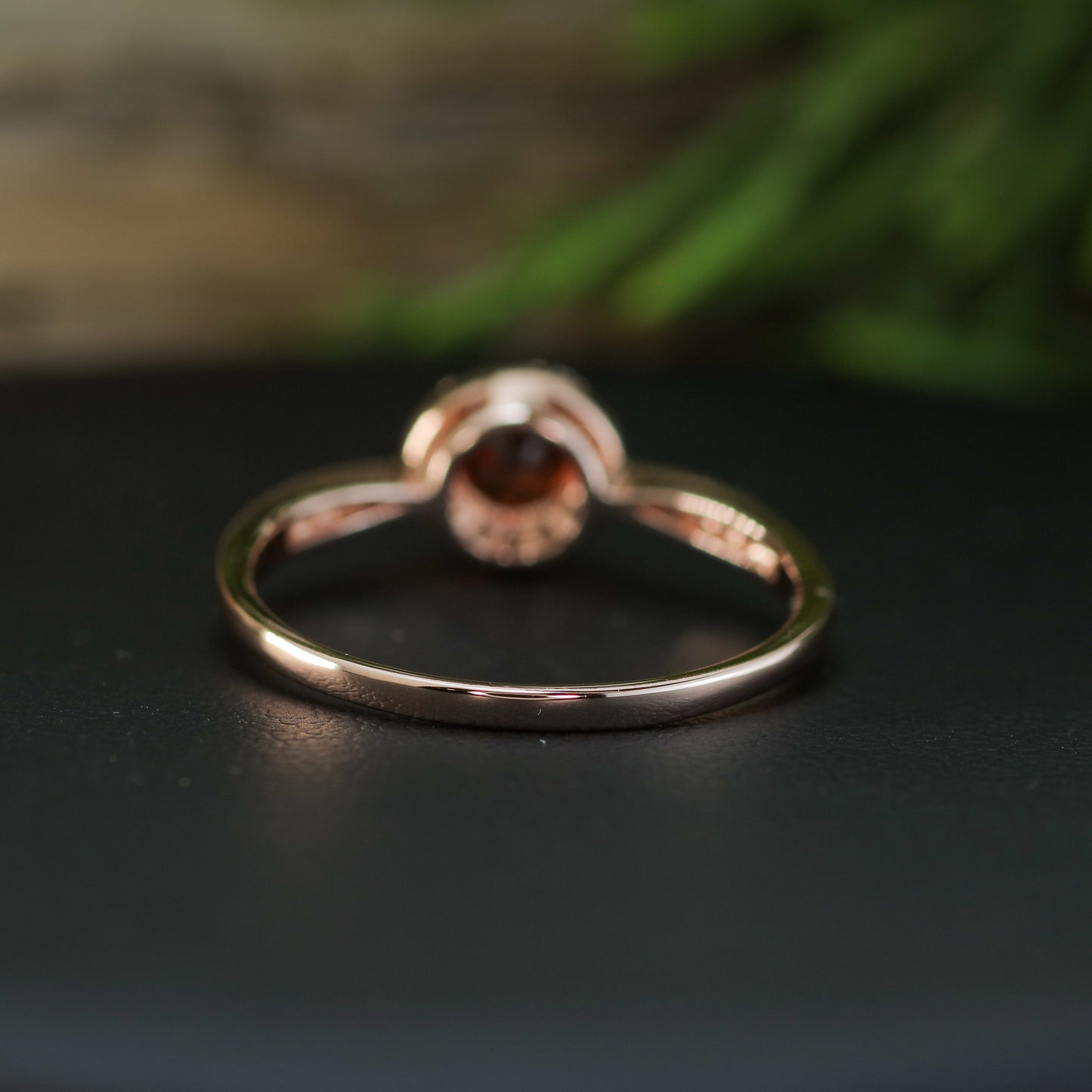 Natural Garnet Halo 925 silver Ring