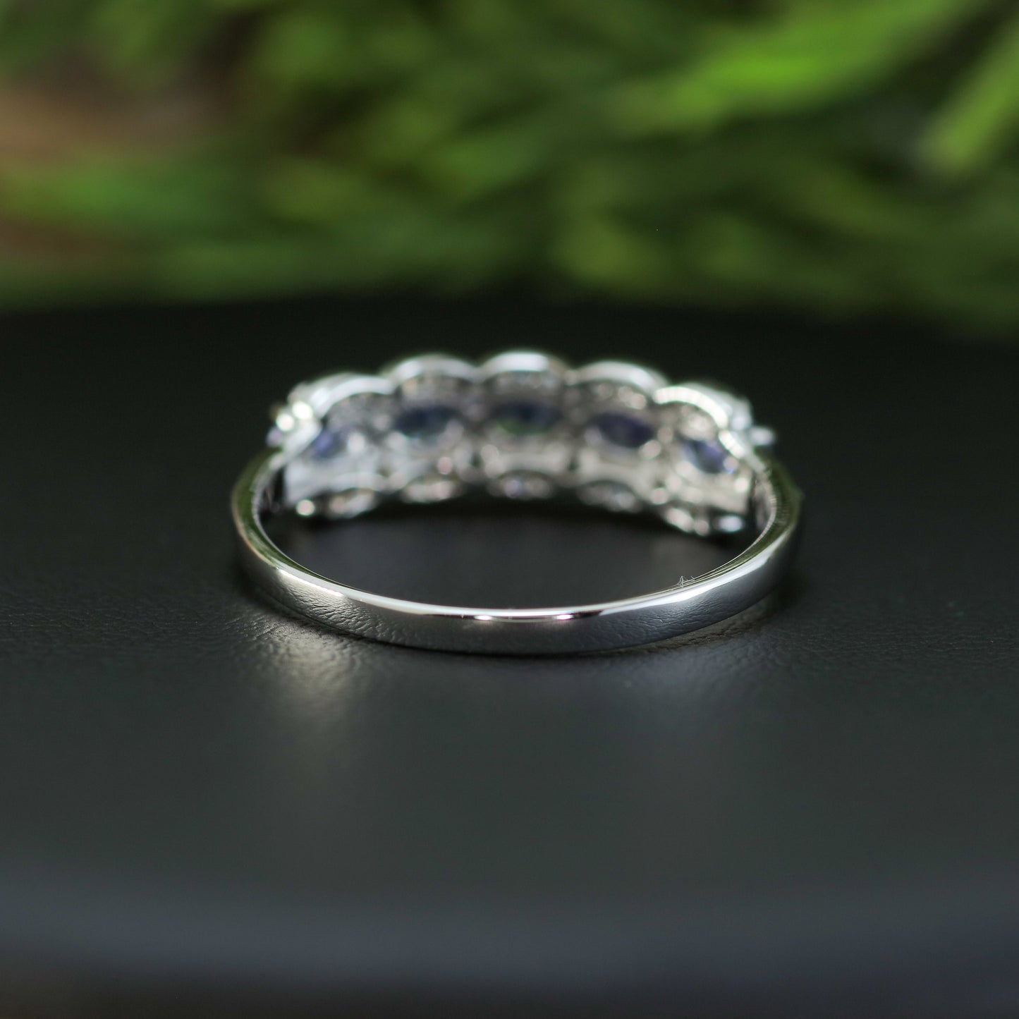 Natural Tanzanite Scalloped Five-Stone Ring