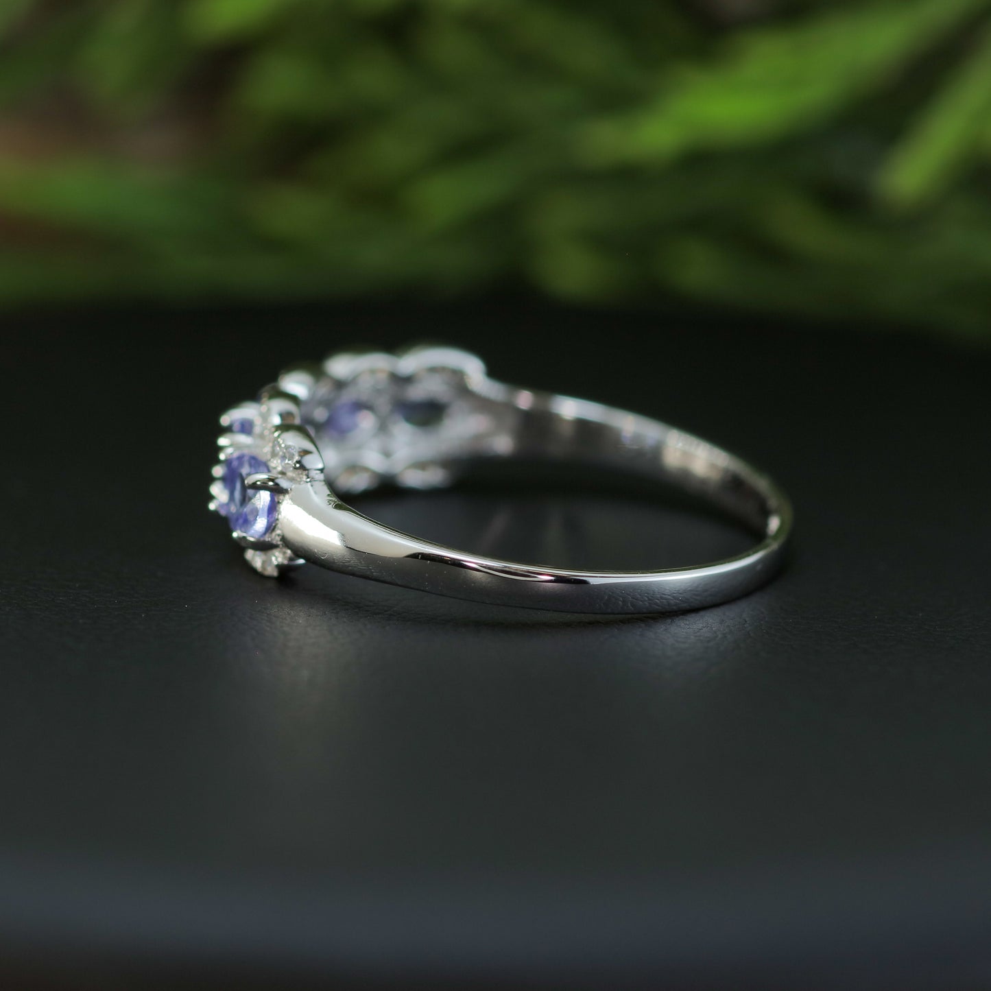 Natural Tanzanite Scalloped Five-Stone Ring