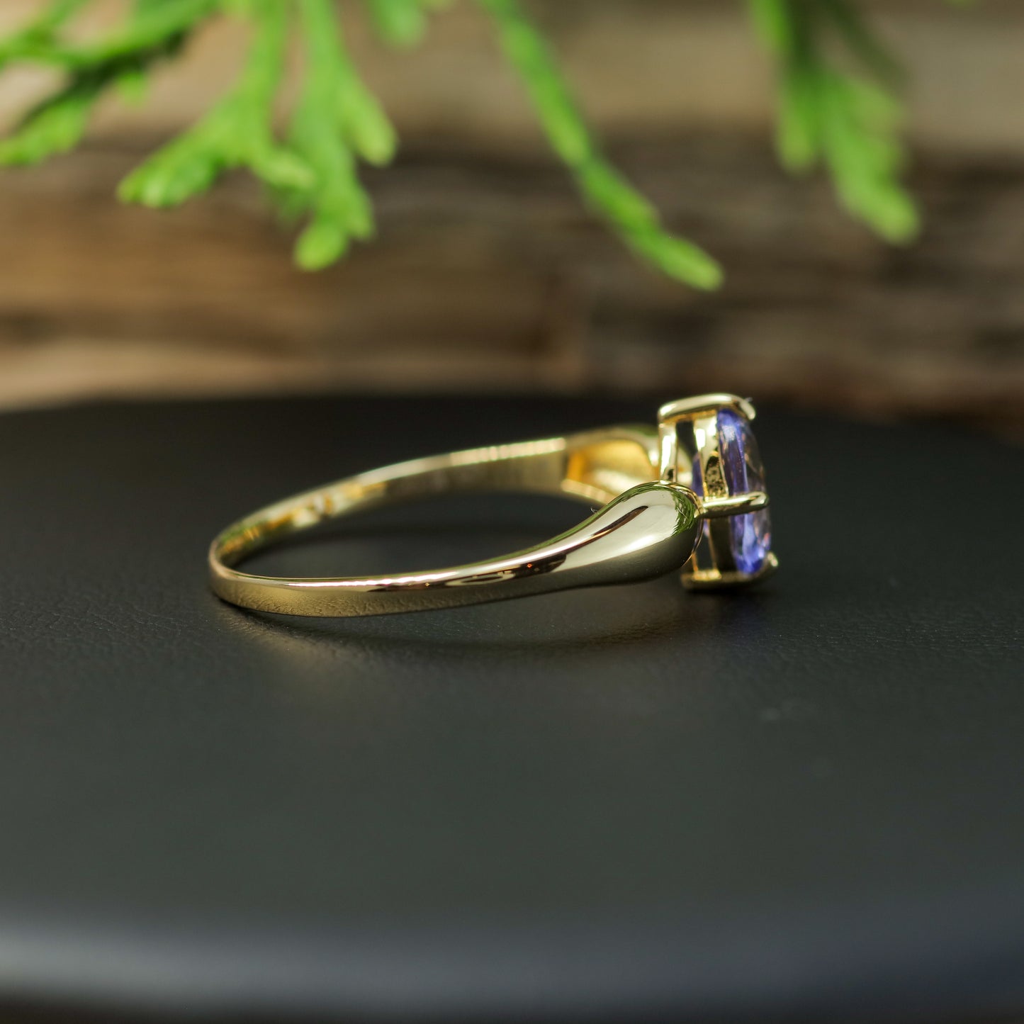 Natural Tanzanite Oval Solitaire Ring