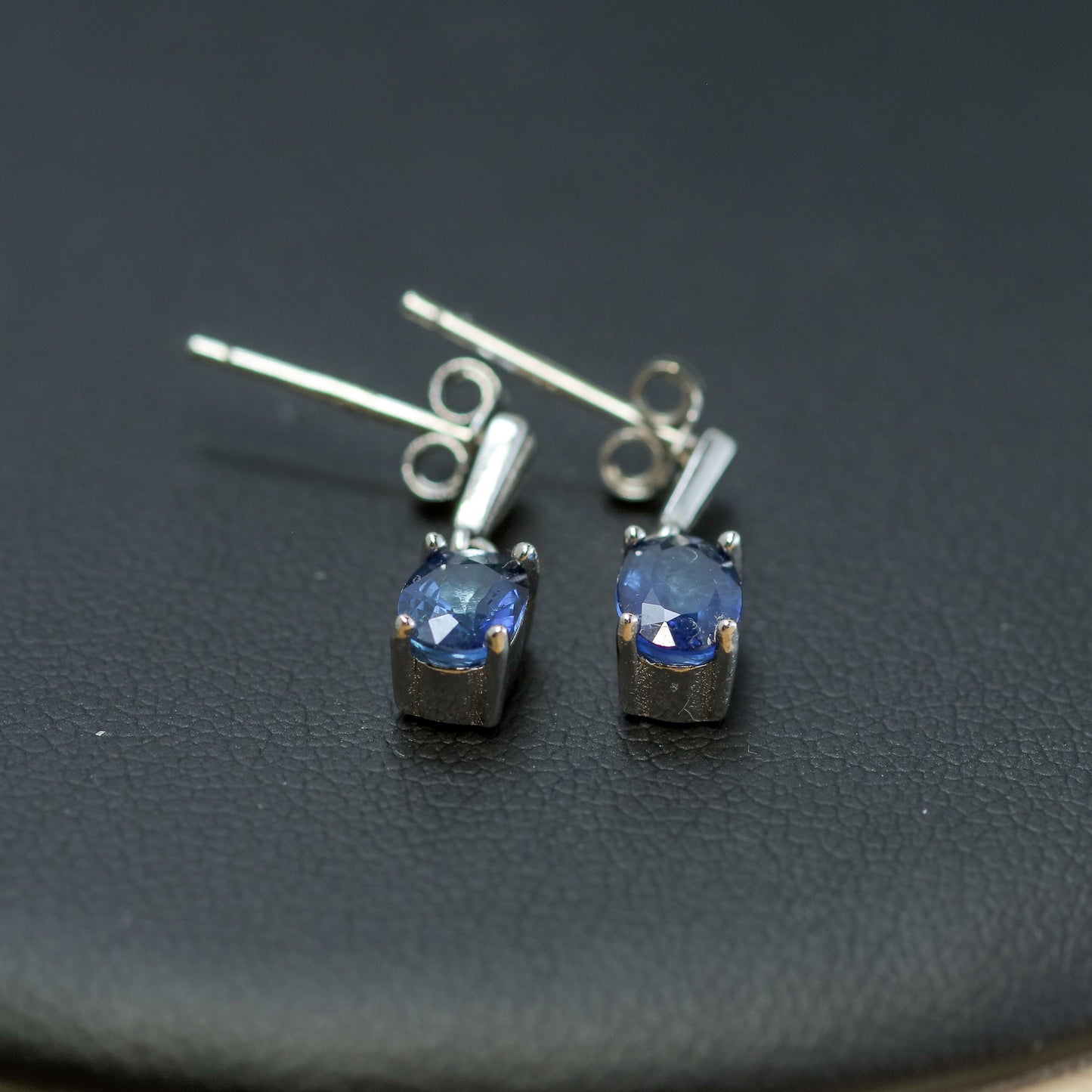 Natural Sapphire Art Deco-Inspired Dangle Earrings