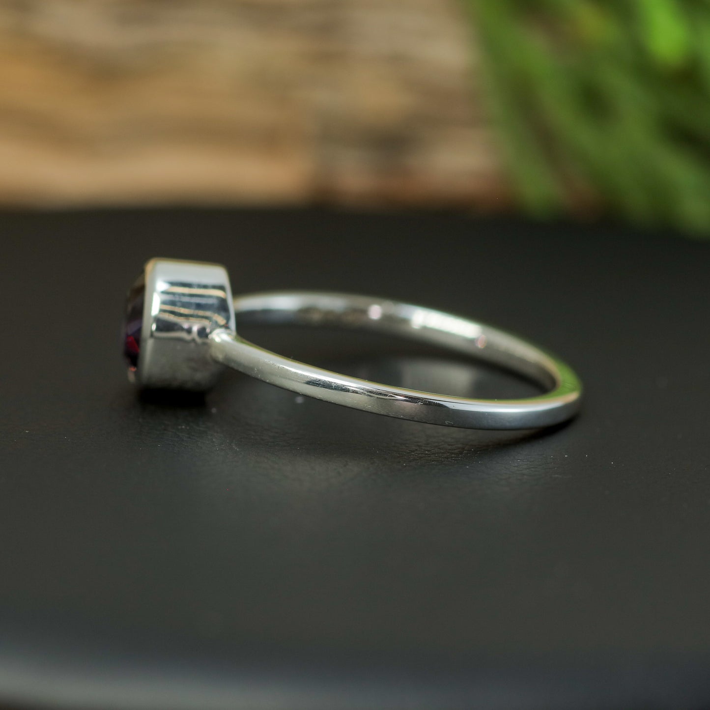 Bespoke Natural Violetish Purple Spinel Solitaire Ring