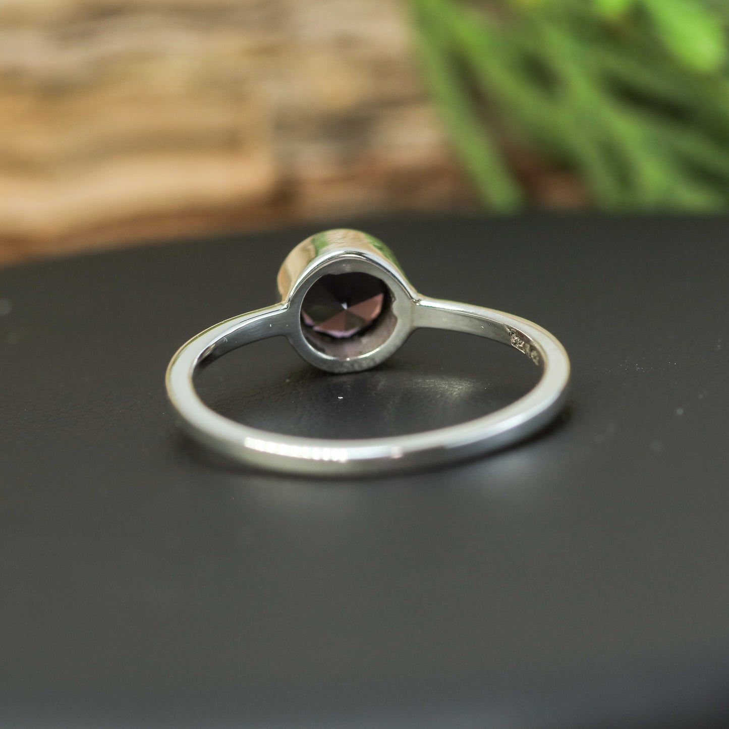 Bespoke Natural Violetish Purple Spinel Solitaire Ring