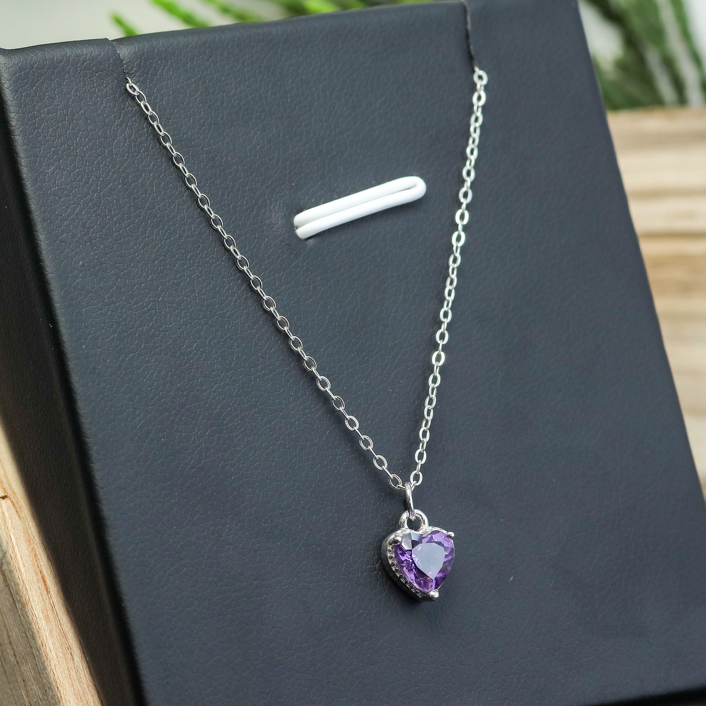 Heart-Shaped Amethyst Pendant Necklace