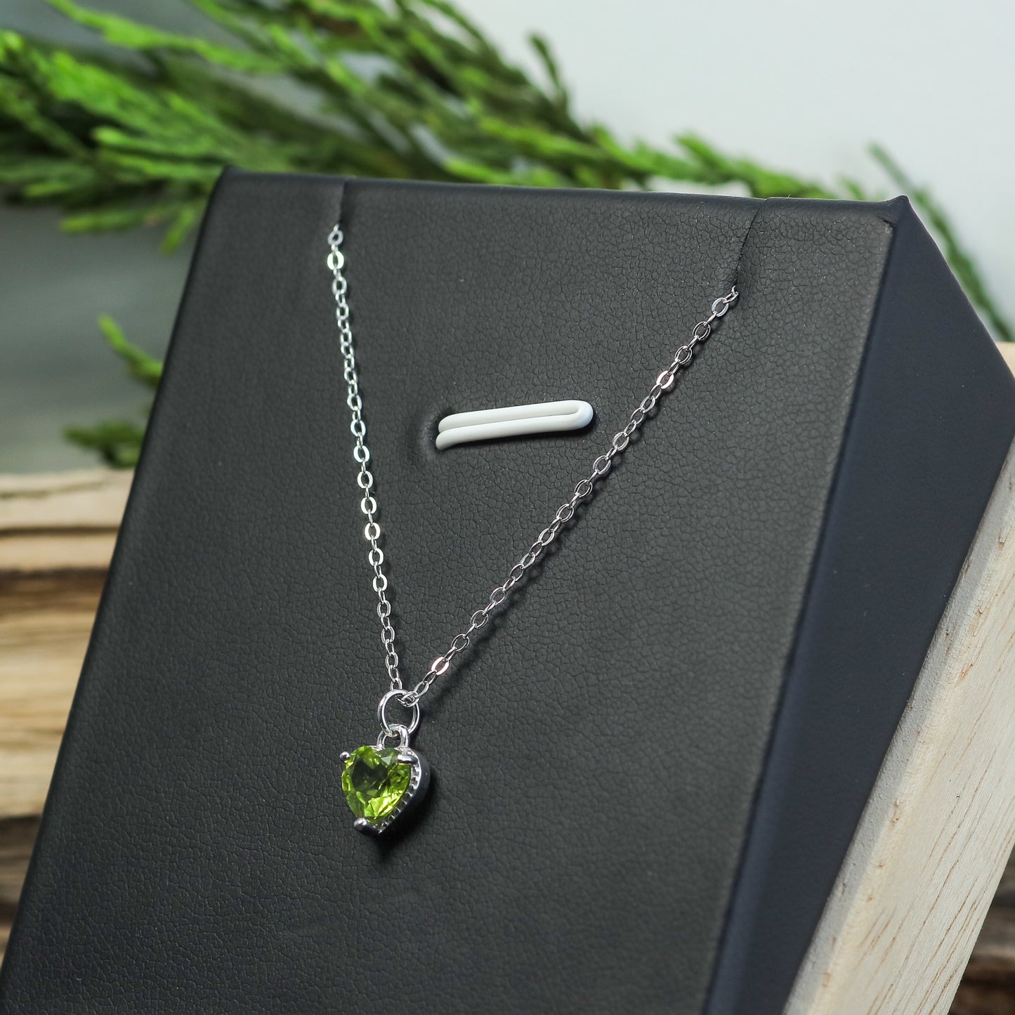 Heart-Shaped Peridot Pendant Necklace