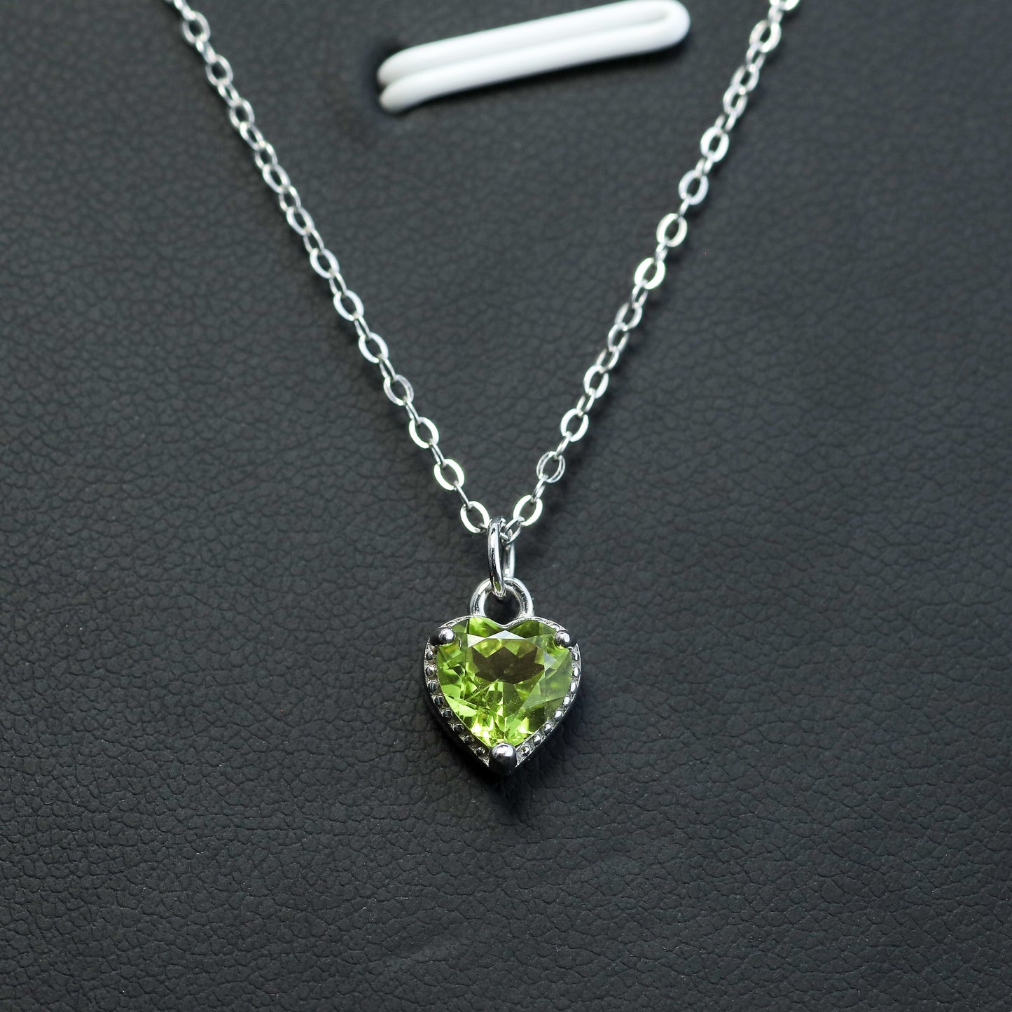 Heart-Shaped Peridot Pendant Necklace