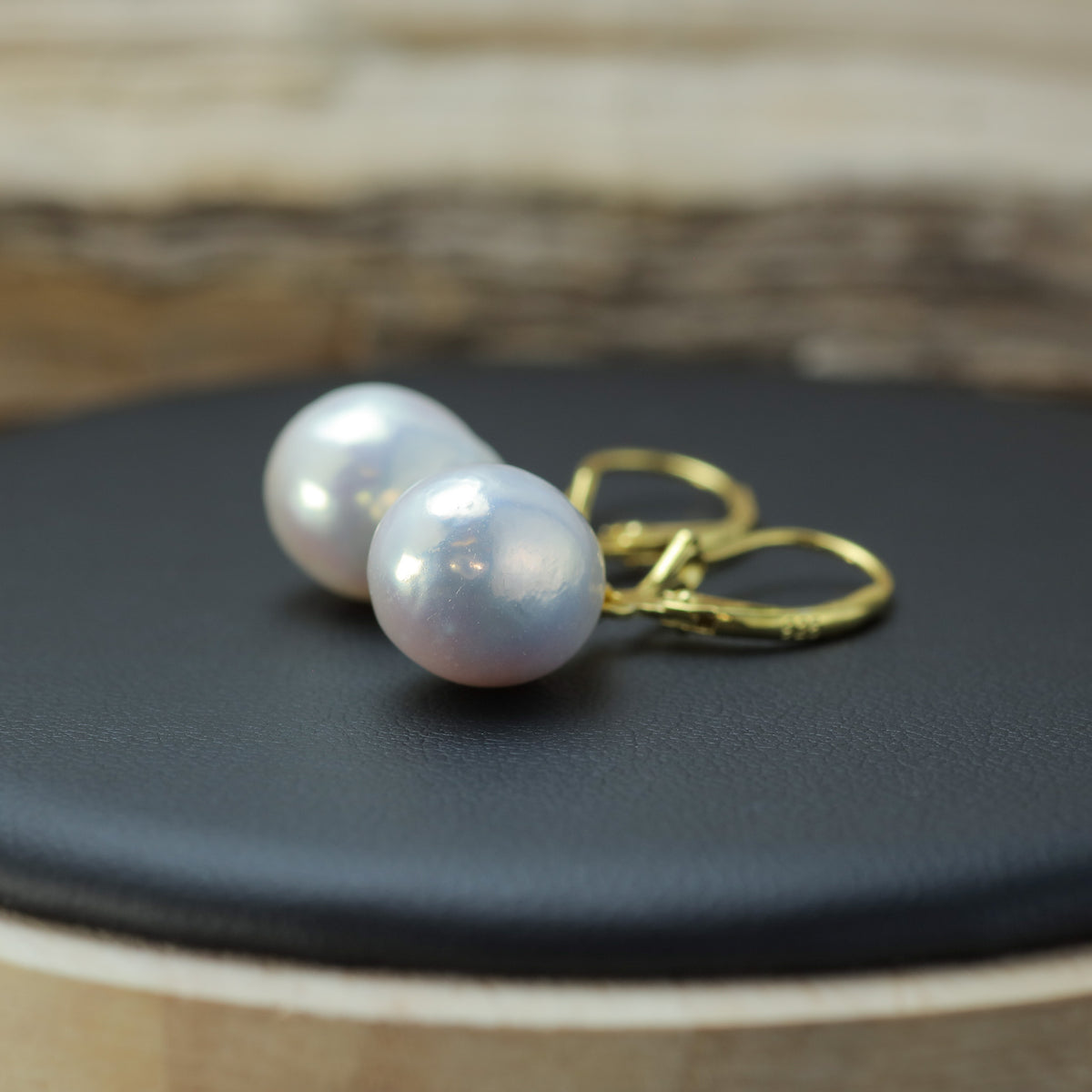 Baroque Natural Cultured Pearl Leverback Earrings
