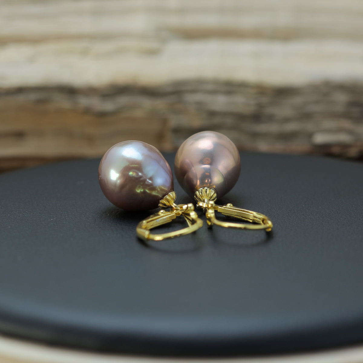 Baroque Natural Cultured Pearl Leverback Earrings