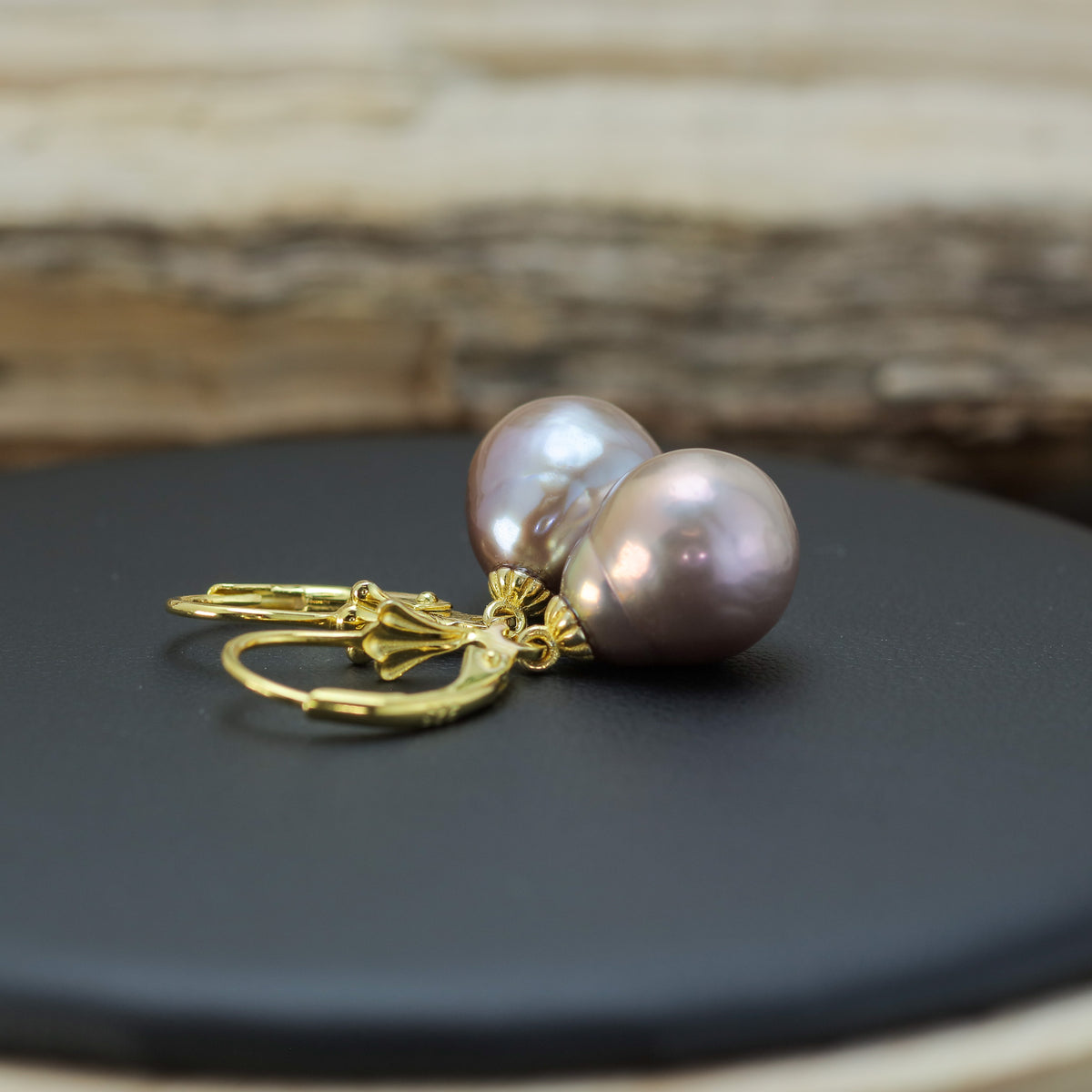 Baroque Natural Cultured Pearl Leverback Earrings