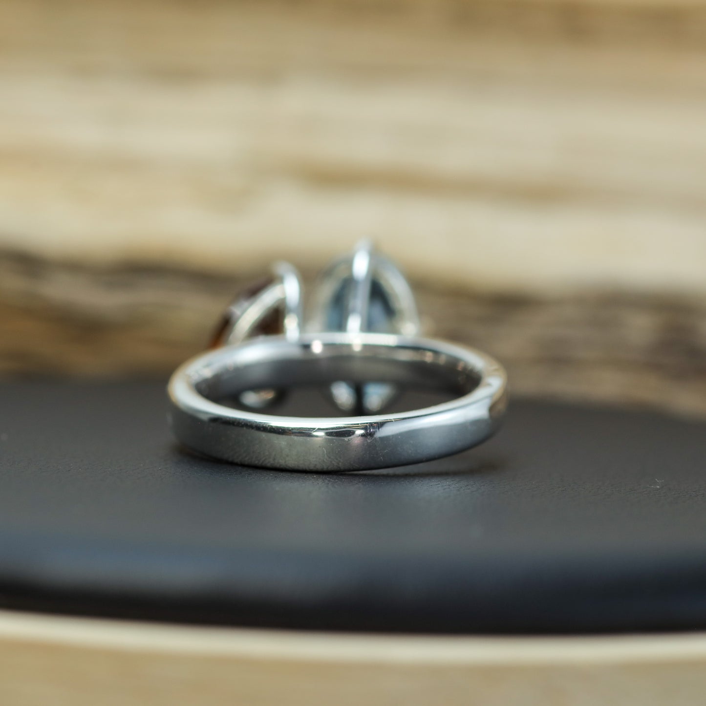Bespoke Aquamarine & Hessonite Garnet Two-Stone Ring