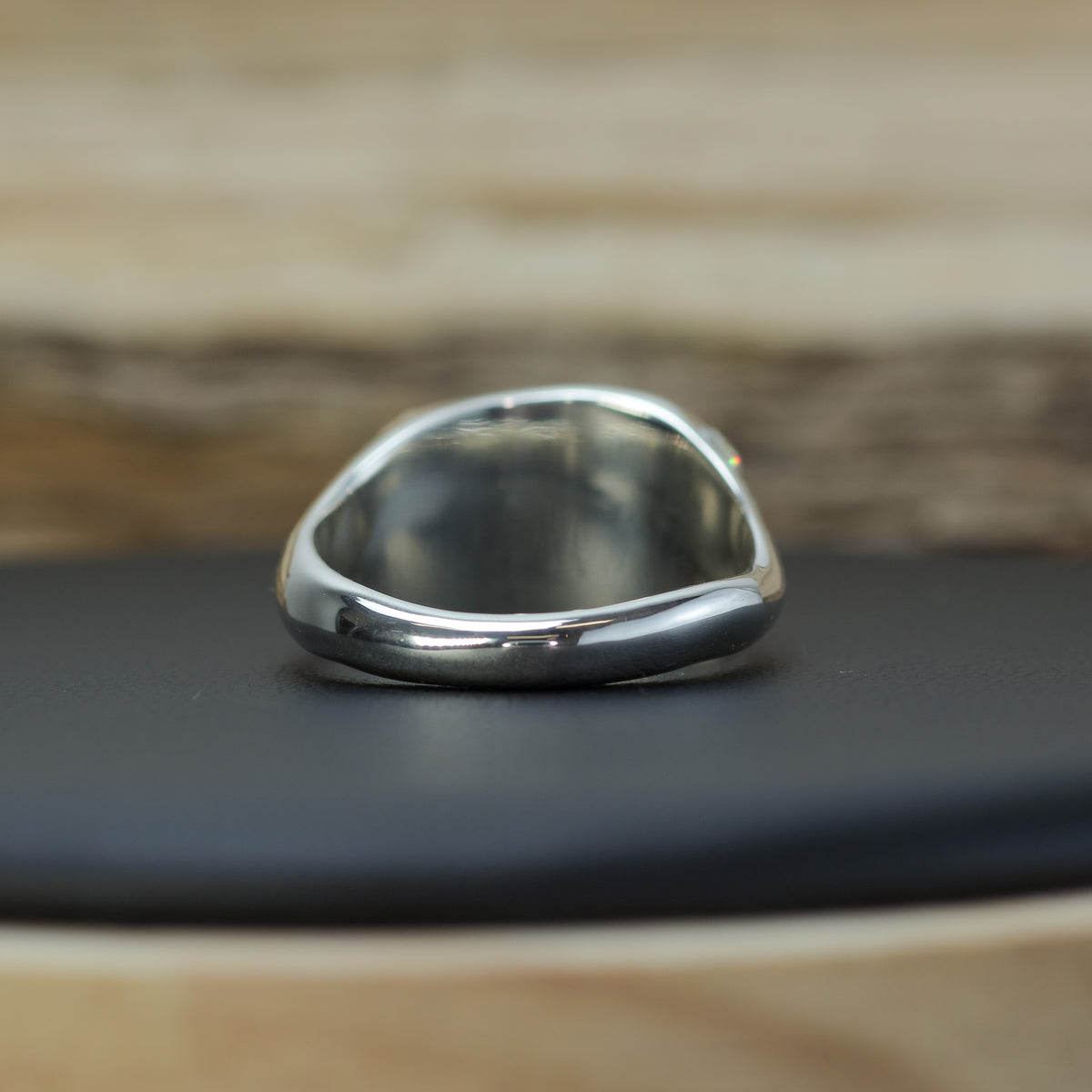 Handcrafted Australian Boulder Opal & Lab Diamond Signet Ring