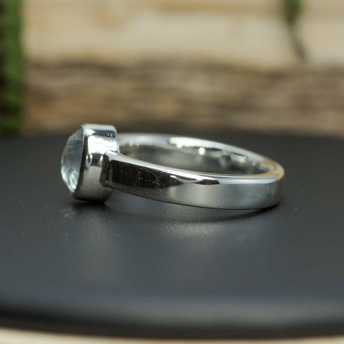 IGE Certified 1.22 ct Oval Aquamarine Bezel Ring | 925 Silver