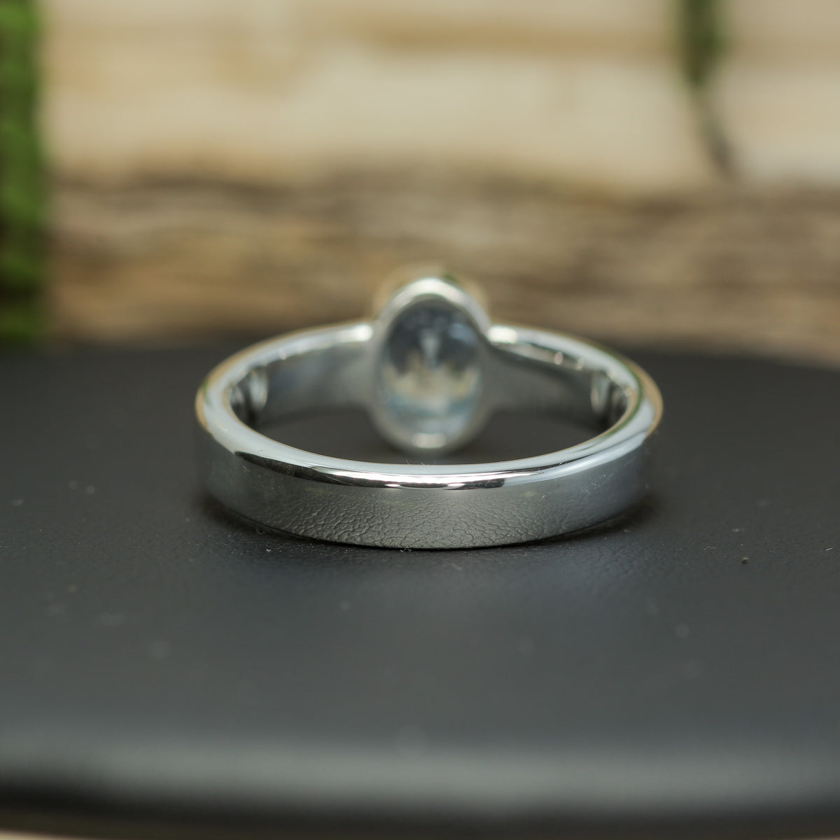 IGE Certified 1.22 ct Oval Aquamarine Bezel Ring | 925 Silver