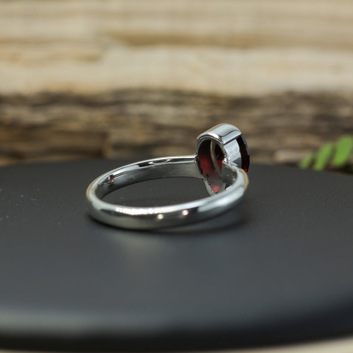 Untreated / Certified Gemstone. Precision Fantasy Pear Rhodolite Garnet Silver Ring