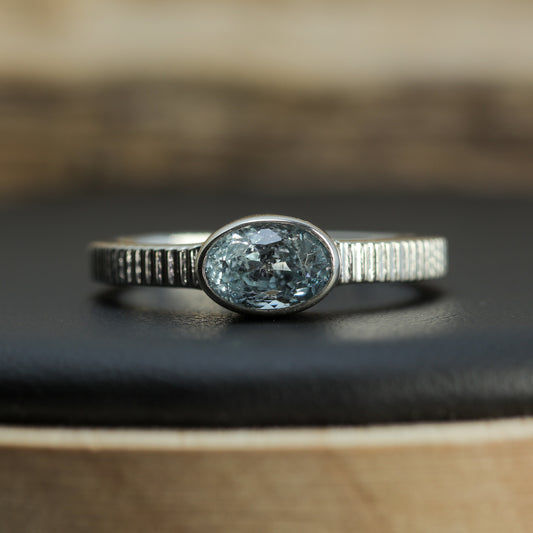 Natural Studio-Cut Oval Aquamarine Bezel Solitaire | Untreated / Certified Gemstone.