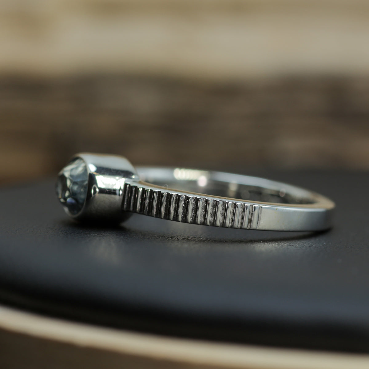 Natural Studio-Cut Oval Aquamarine Bezel Solitaire | Untreated / Certified Gemstone.