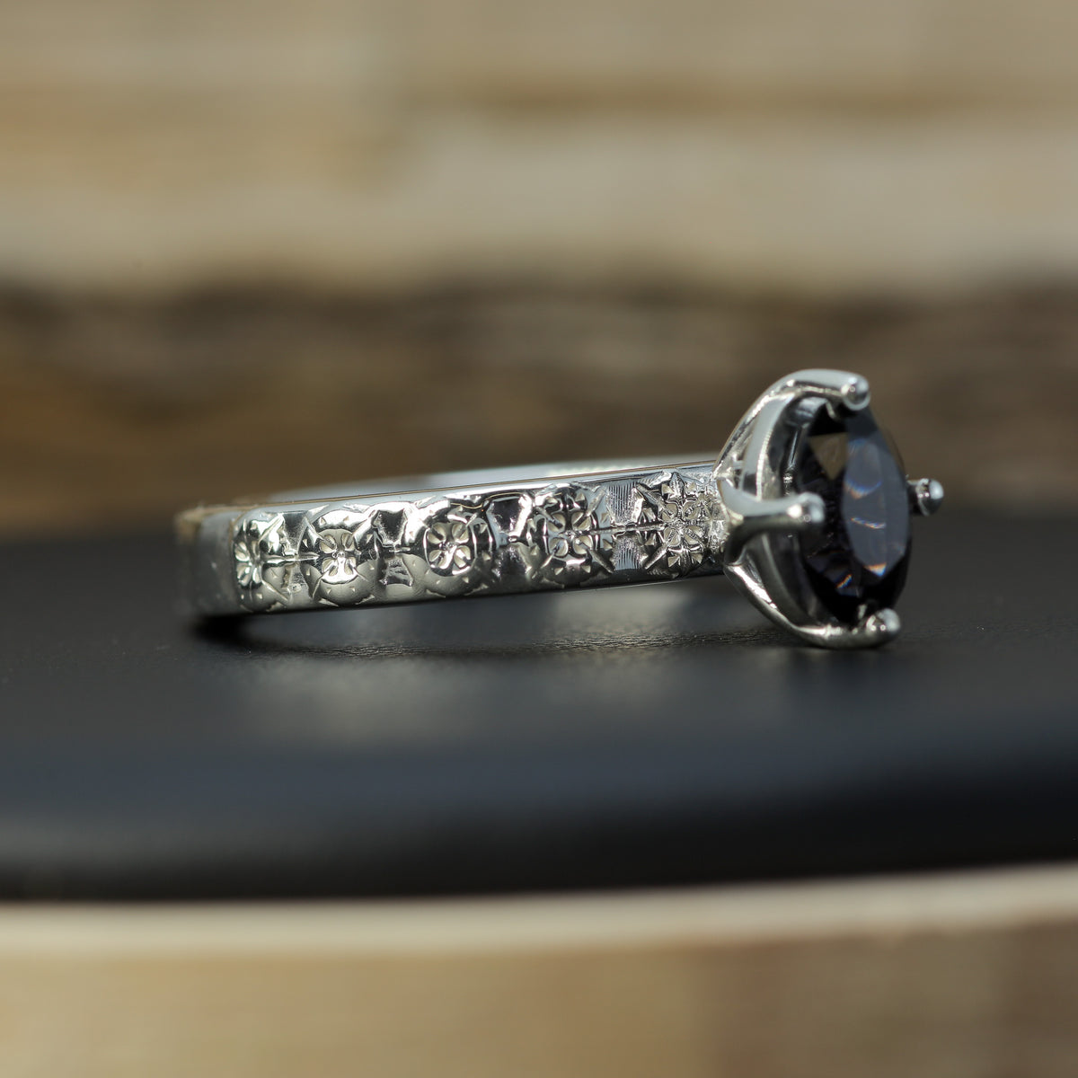Handcrafted Studio-Cut Dark Pink Spinel Solitaire | Untreated / Certified Gemstone.