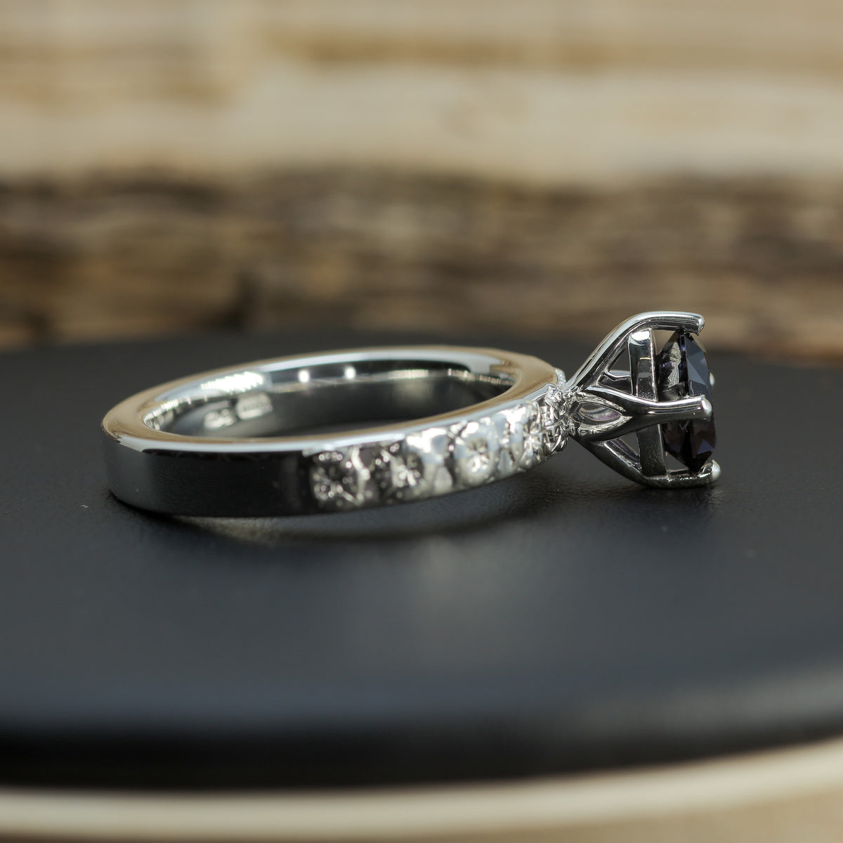 Handcrafted Studio-Cut Dark Pink Spinel Solitaire | Untreated / Certified Gemstone.