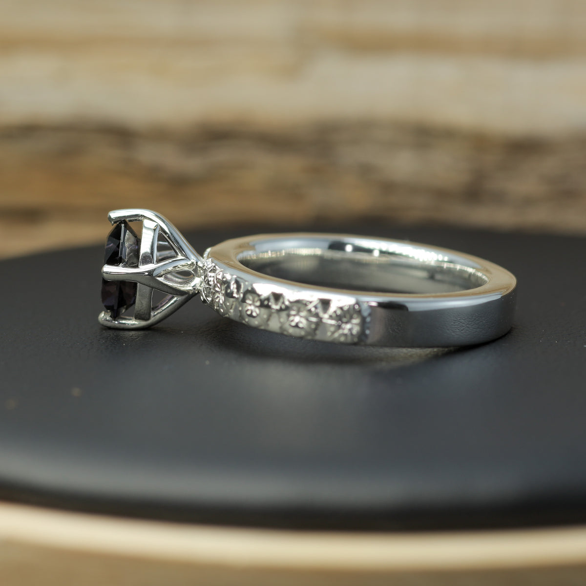 Handcrafted Studio-Cut Dark Pink Spinel Solitaire | Untreated / Certified Gemstone.