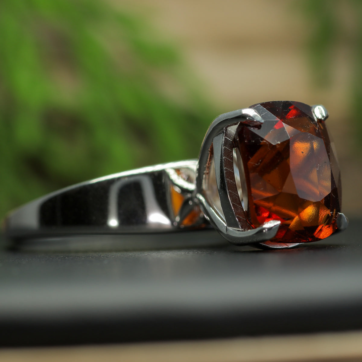 The Tulip Sri Lankan Hessonite Garnet Ring