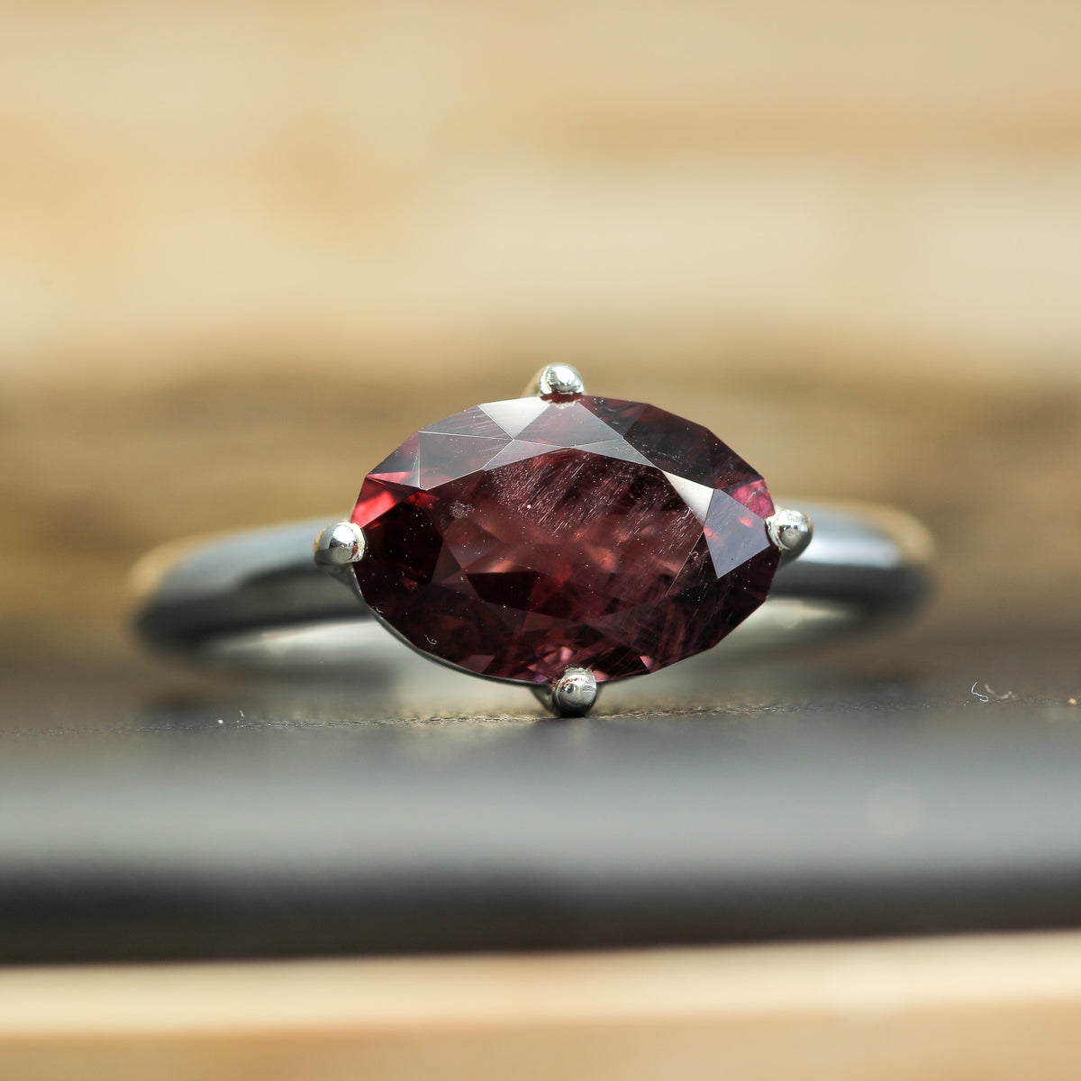 Studio-Cut 3.00 ct Vietnamese Spinel Tulip Ring in 925 Sterling Silver