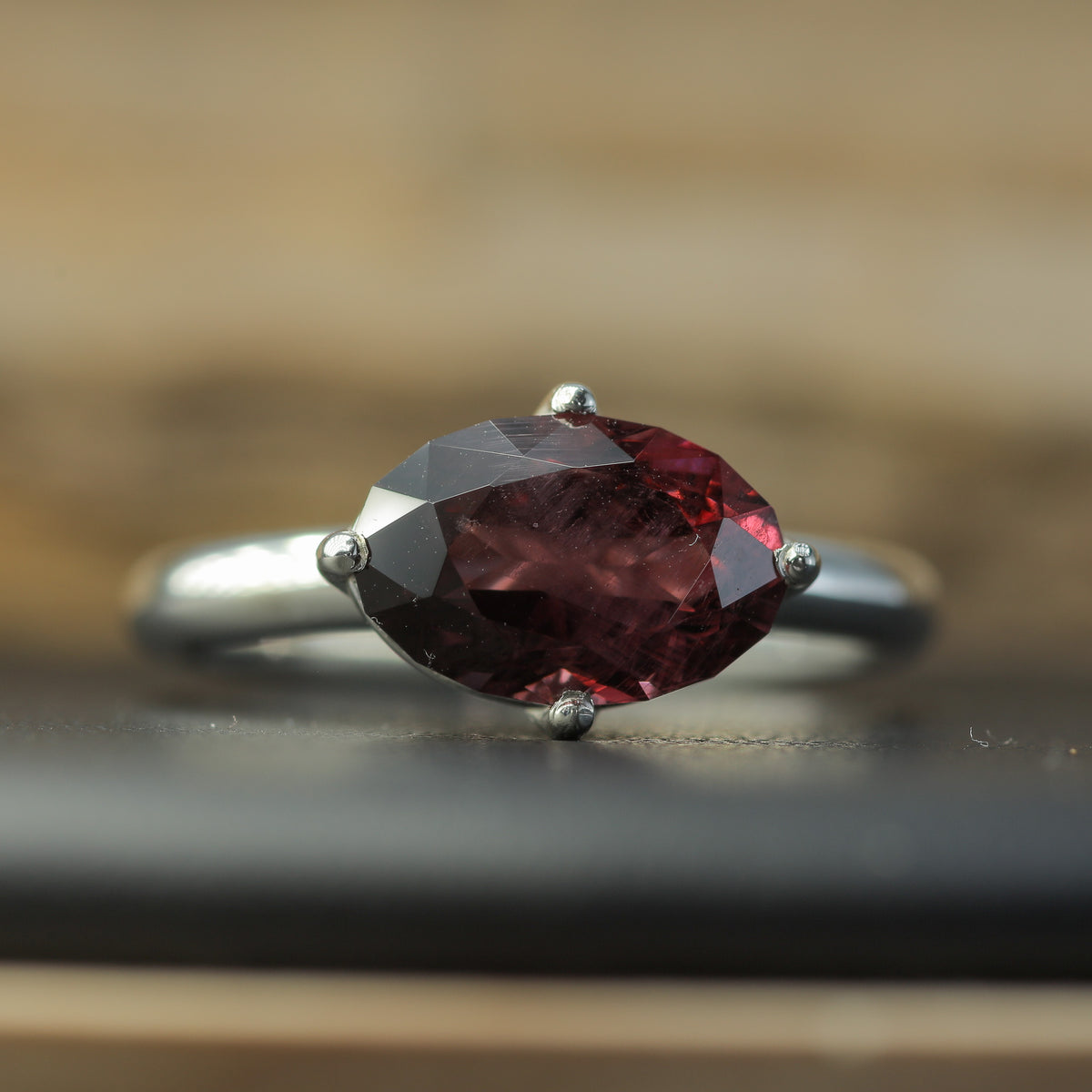 Studio-Cut 3.00 ct Vietnamese Spinel Tulip Ring in 925 Sterling Silver