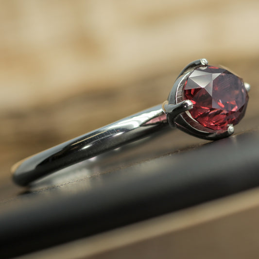 Studio-Cut 3.00 ct Vietnamese Spinel Tulip Ring in 925 Sterling Silver