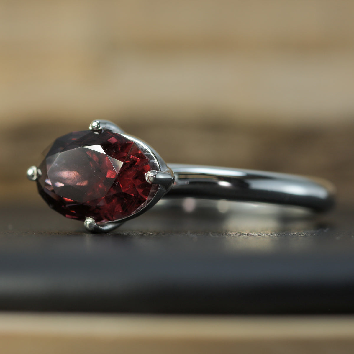 Studio-Cut 3.00 ct Vietnamese Spinel Tulip Ring in 925 Sterling Silver