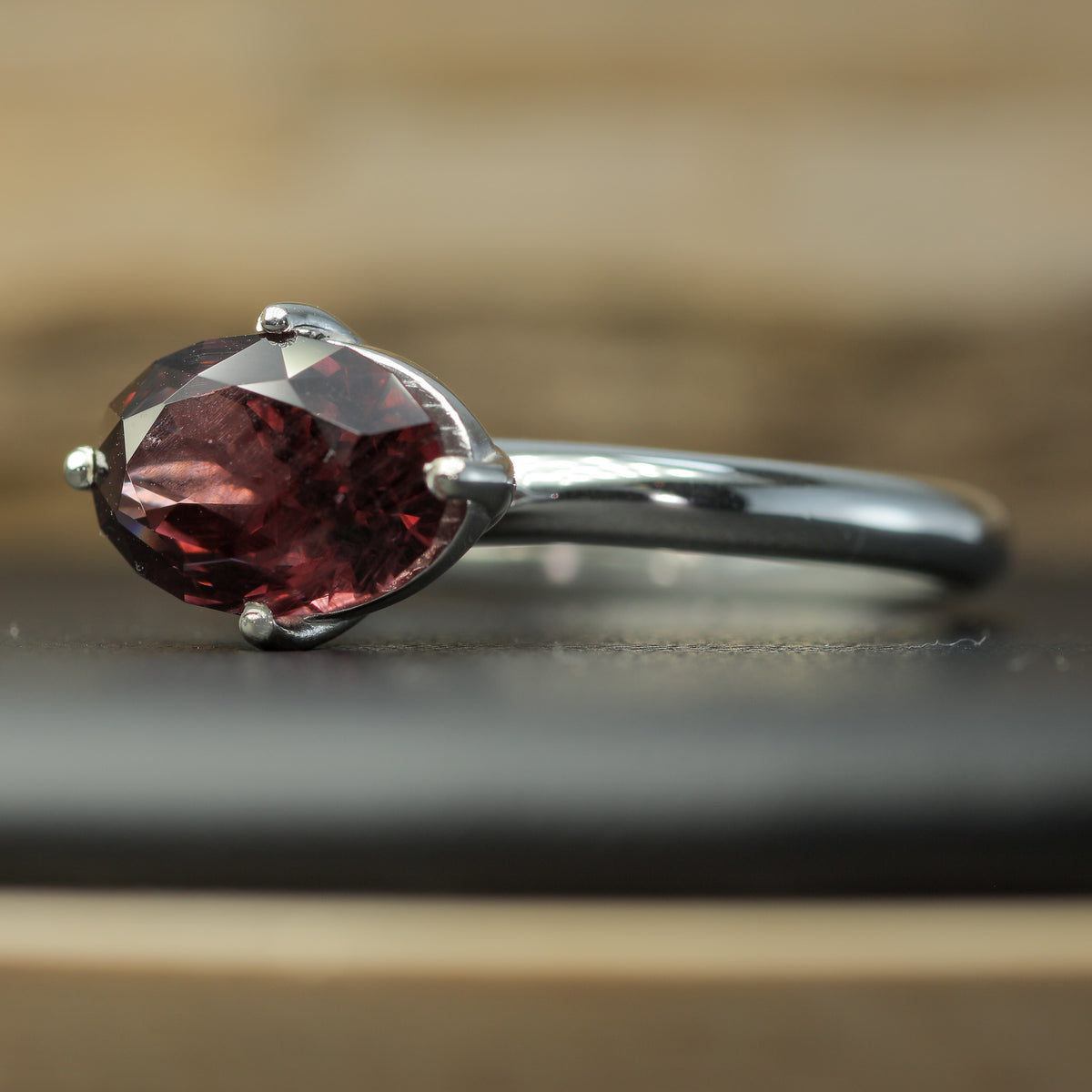Studio-Cut 3.00 ct Vietnamese Spinel Tulip Ring in 925 Sterling Silver