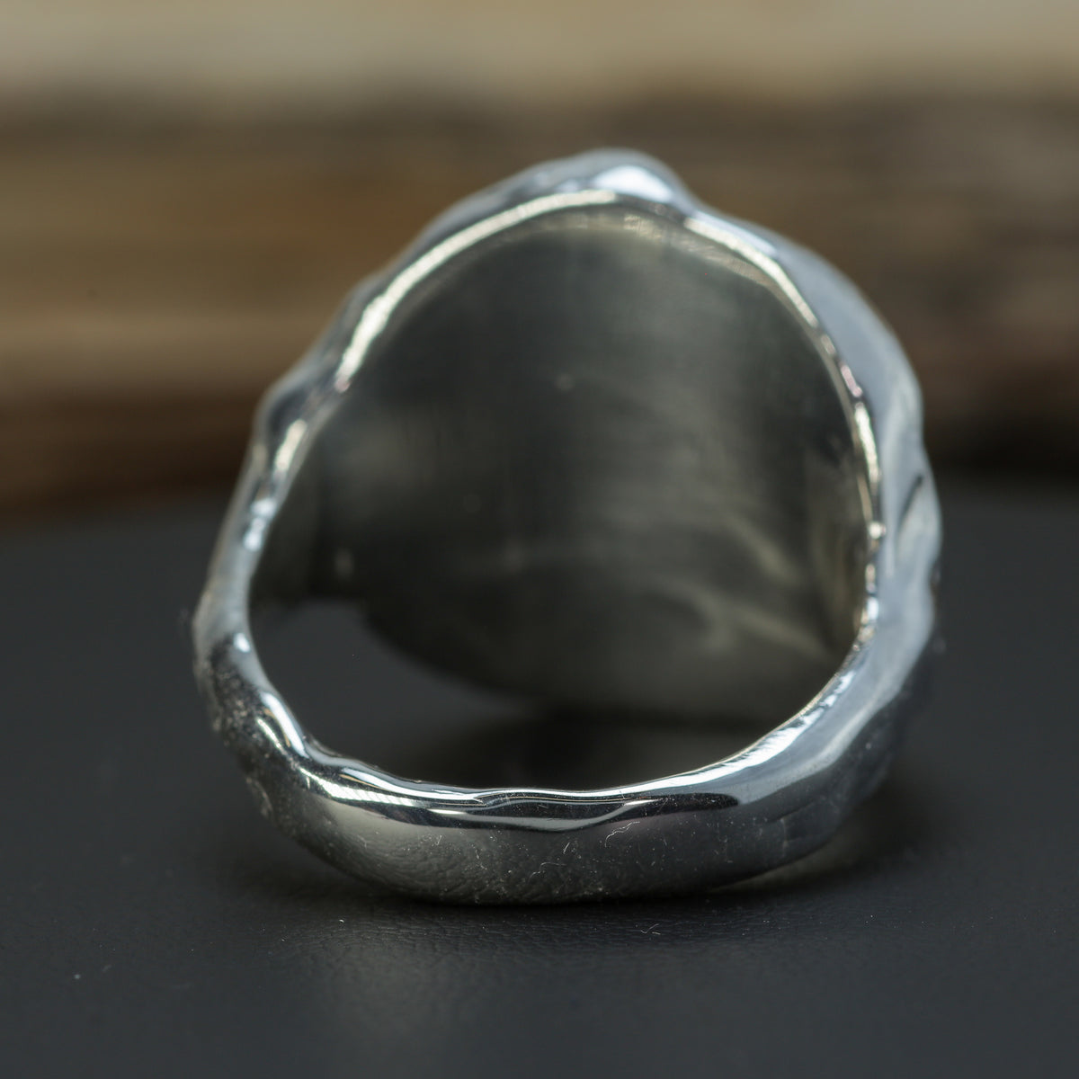 "Raw Melt" Sculptural 925 Silver Signet with 10ct Gold Accents (21g)